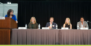 Leora Lanz of LHL Communications moderating the Brand Central panel at the 2017 BD West Conference 